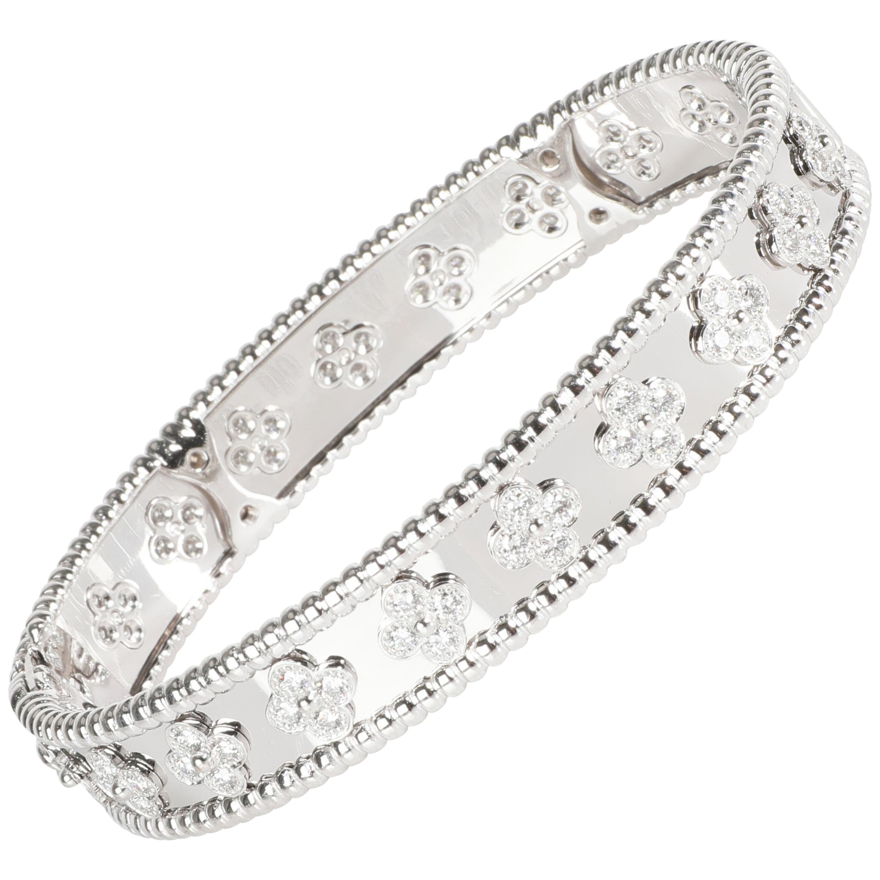 Van Cleef and Arpels Perlee Diamond Bracelet in 18 Karat White Gold 1.78  Carat For Sale at 1stDibs | perlee bracelet