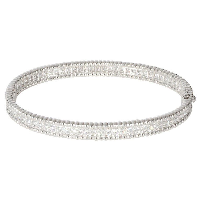 T:Bracelet Wire Large Orné De Diamants En Or Blanc 18 Carats | & Co. France