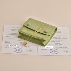 Van Cleef & Arpels Perlée Diamond Flower 18K Yellow Gold Pendant Necklace