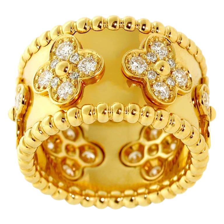 Van Cleef & Arpels Perlee Diamond Gold Ring