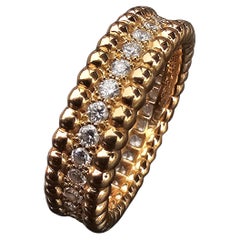 Van Cleef & Arpels Bague diamant Perlee 1 rang or rose 18k taille 51 US 5.75 8300