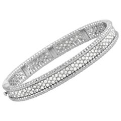 Van Cleef & Arpels Perlée Diamond White Gold Bangle Bracelet