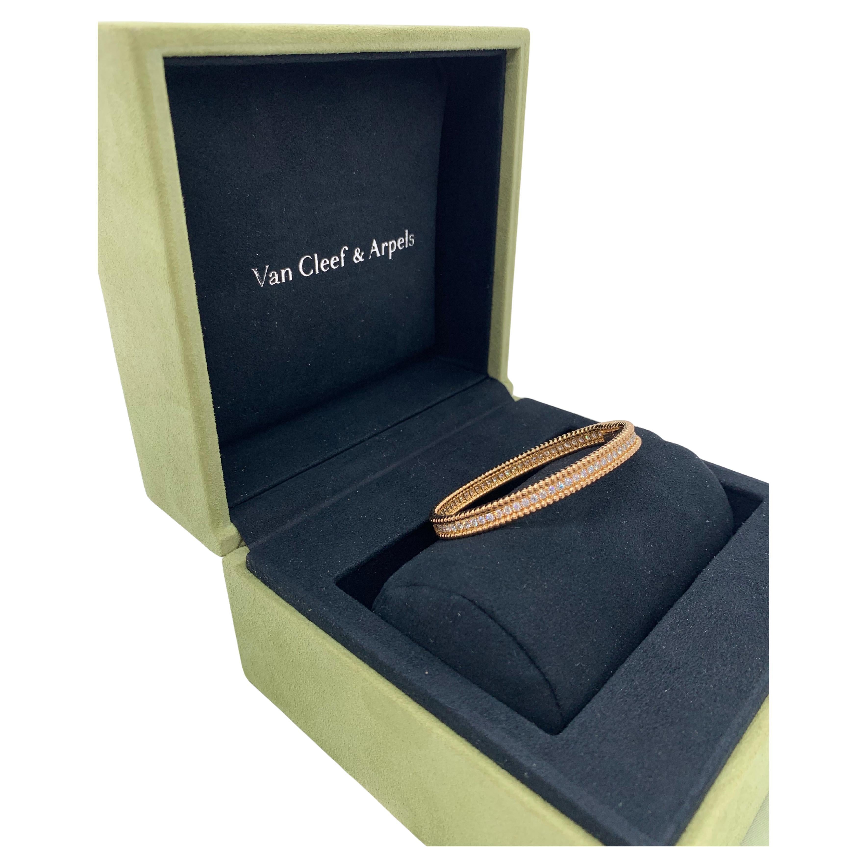 Van Cleef & Arpels Perlée Diamonds 18k Yellow Gold Bracelet Size XS