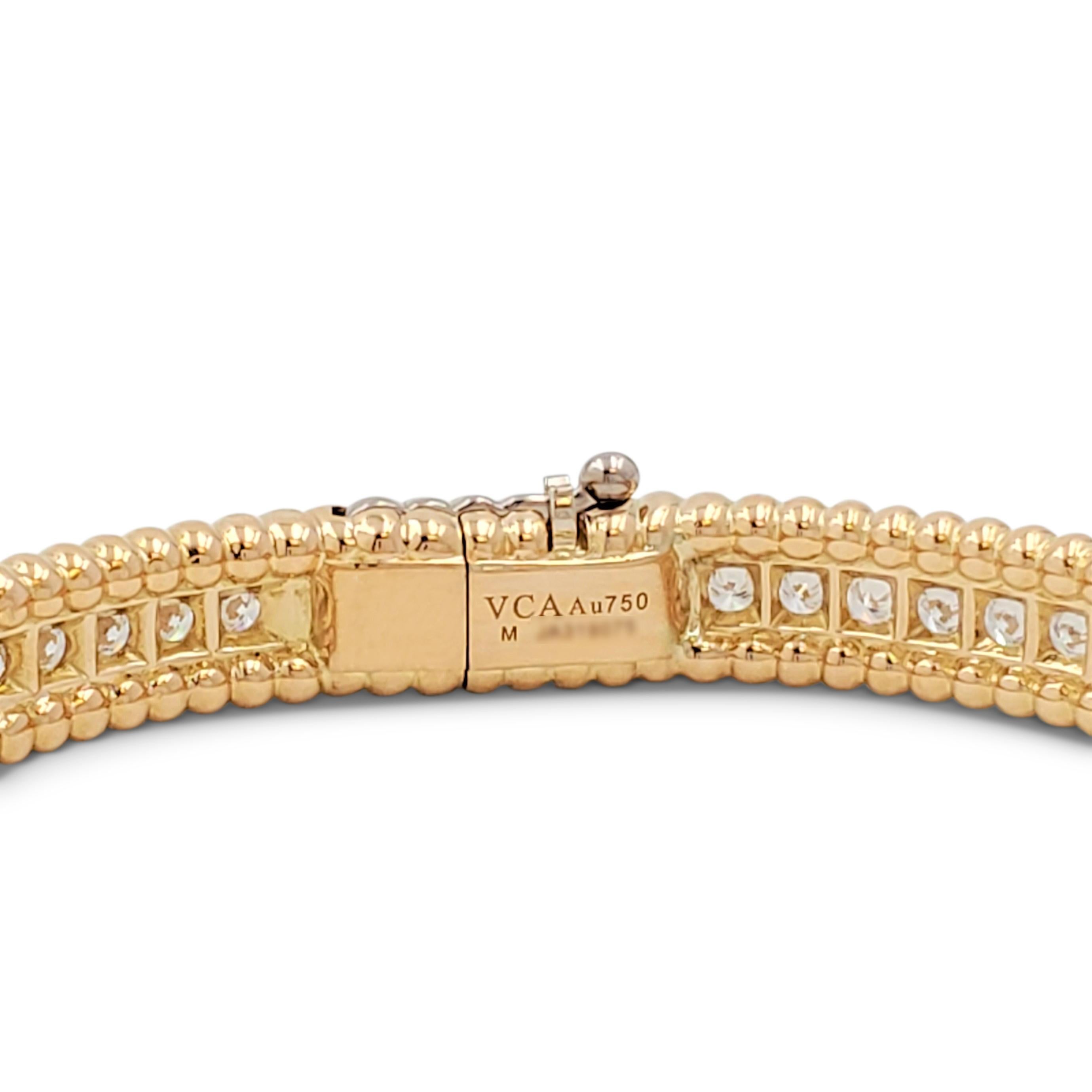 Round Cut Van Cleef & Arpels 'Perlée' Diamonds Bracelet, Medium Model