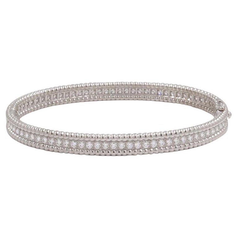 Van Cleef & Arpels Perlée Diamonds Bracelet, Medium Model For Sale