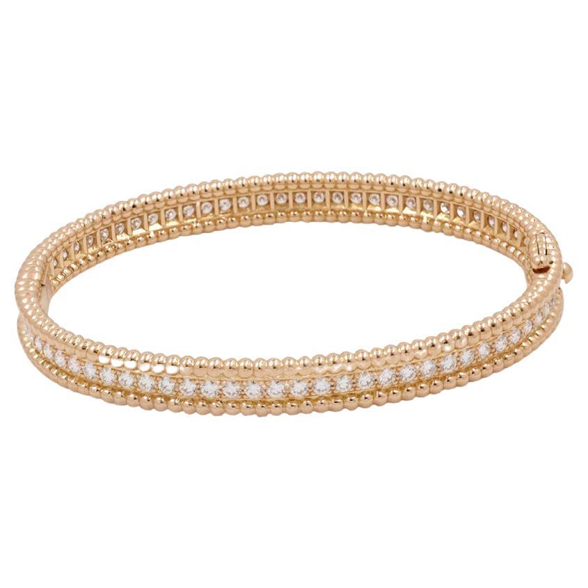 Van Cleef & Arpels Perlée Diamonds Rose Gold Bracelet, Extra Small Model