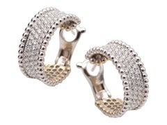 VAN CLEEF
ARPELS Perlée Hoops Earrings In 18Kt White Gold With VVS Diamonds
