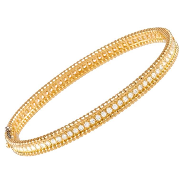 Van Cleef & Arpels Perlee Medium Model 18K Yellow Gold 2.16 Ct Diamond Bracelet 