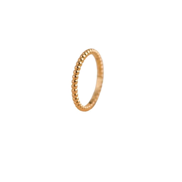 Van Cleef and Arpels Perlée Pearls 18K Rose Gold Ring Small Model