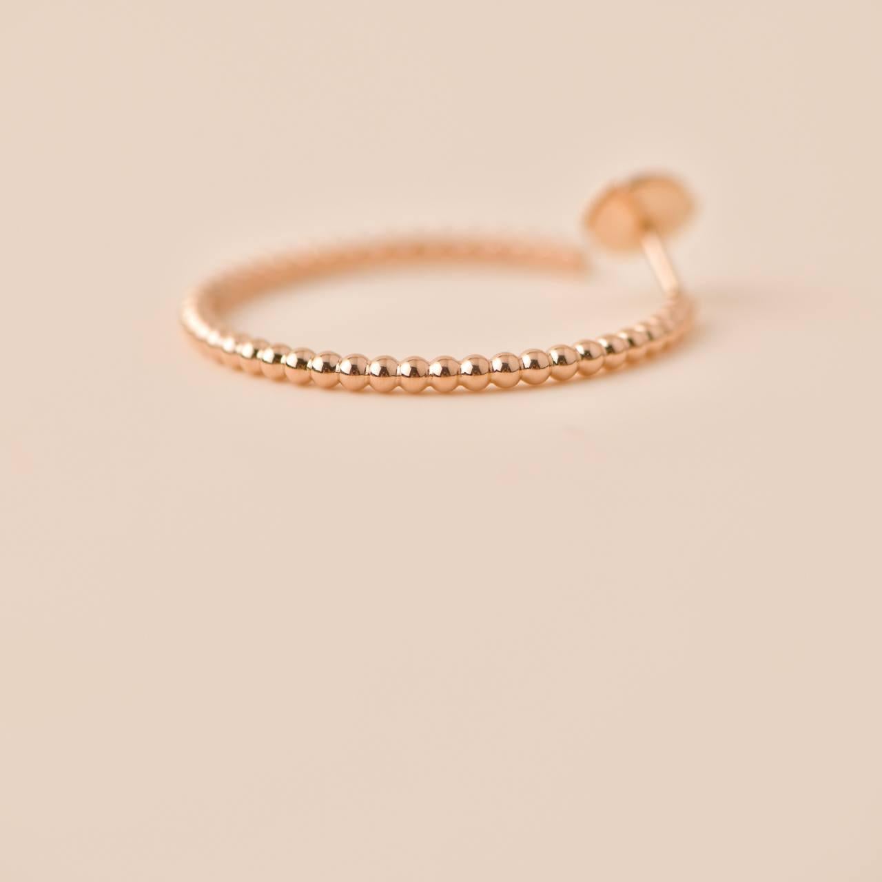 Van Cleef & Arpels Perles Perlées d'Or Rose 18k Boucles d'oreilles Petit Modèle en vente 2