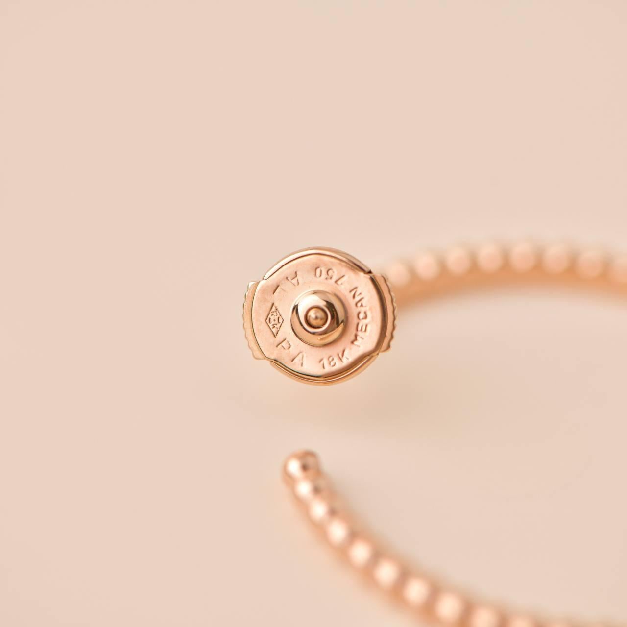 Van Cleef & Arpels Perles Perlées d'Or Rose 18k Boucles d'oreilles Petit Modèle en vente 3