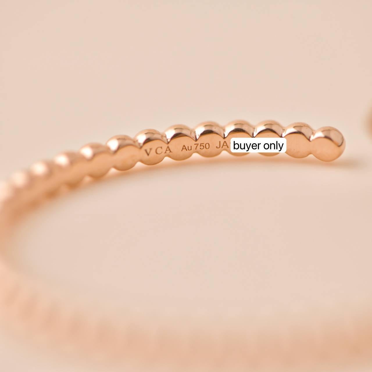 Van Cleef & Arpels Perles Perlées d'Or Rose 18k Boucles d'oreilles Petit Modèle en vente 4