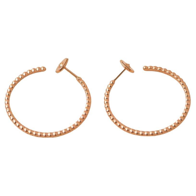 Van Cleef & Arpels Perlée Pearls of 18k Rose Gold Hoop Earrings Small Model