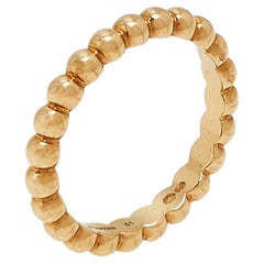 Van Cleef & Arpels Perlee Pearls of 18K Yellow Gold Medium Band Ring Size 51