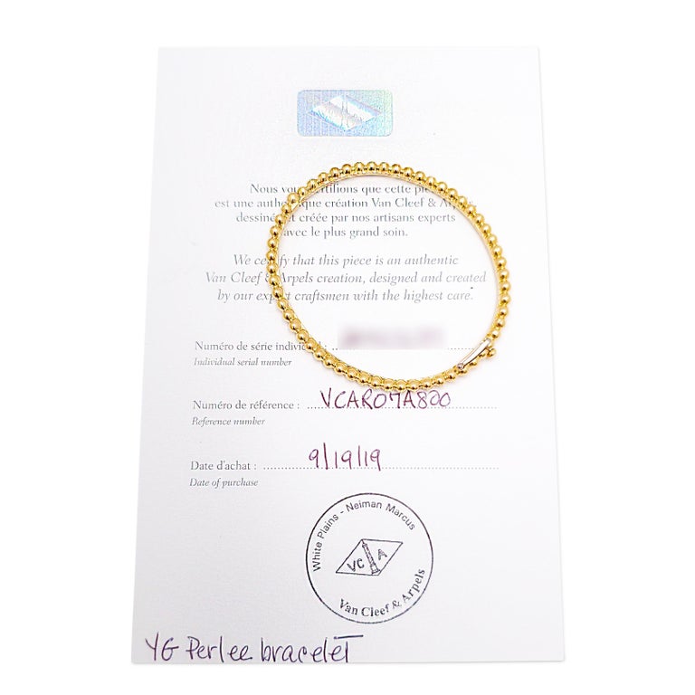 Perlée pearls of gold bracelet, medium model 18K yellow gold - Van