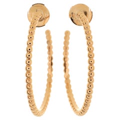 Van Cleef & Arpels Perlee Pearls of Gold Hoop Earrings 18K Rose Gold Small