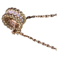Van Cleef & Arpels Perlée Rose Gold Diamond Pendant Necklace