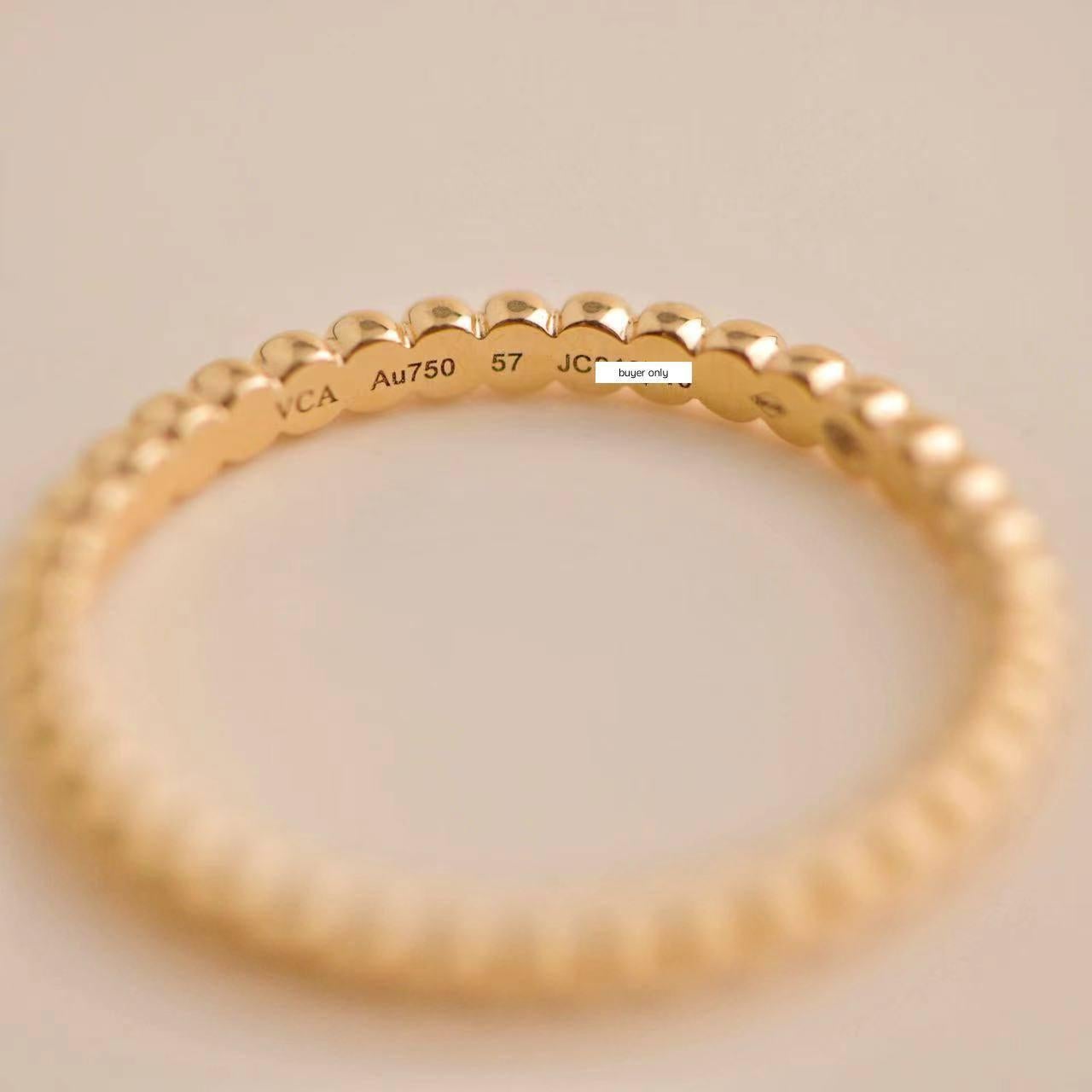 Women's or Men's Van Cleef & Arpels Perlée Rose Gold Ring Small Model