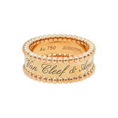 Van Cleef & Arpels Perlée Signature 18K Rose Gold Band Ring Size 53