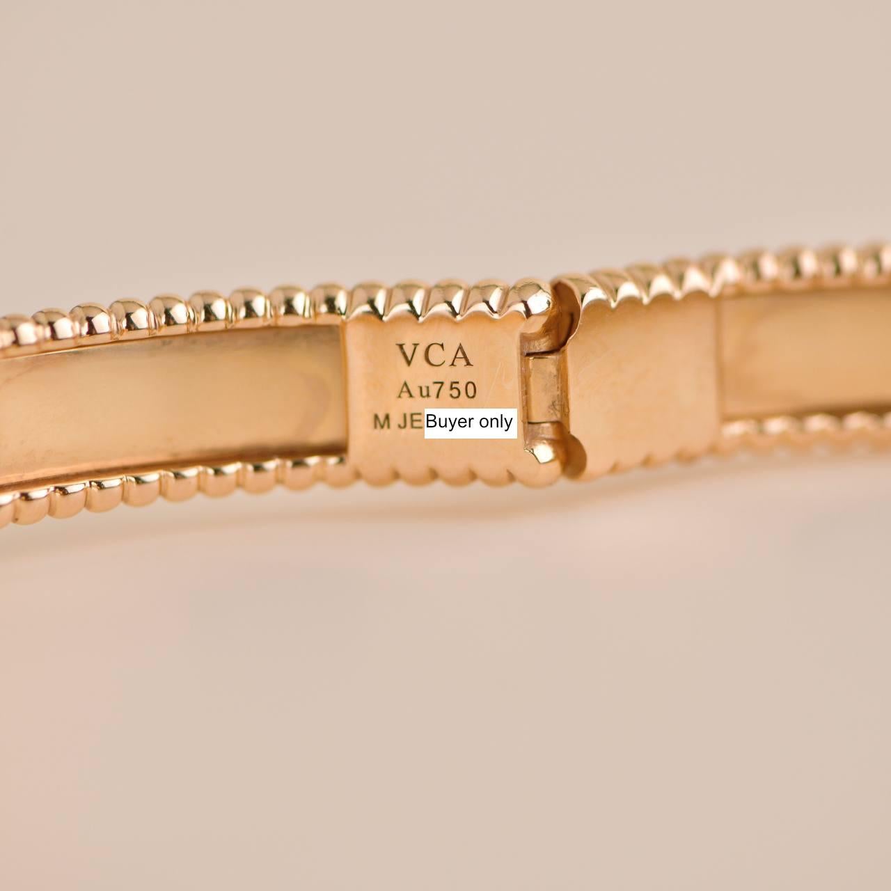 Van Cleef & Arpels Perlée Signature 18K Rose Gold Bracelet Medium Model In Excellent Condition In Banbury, GB
