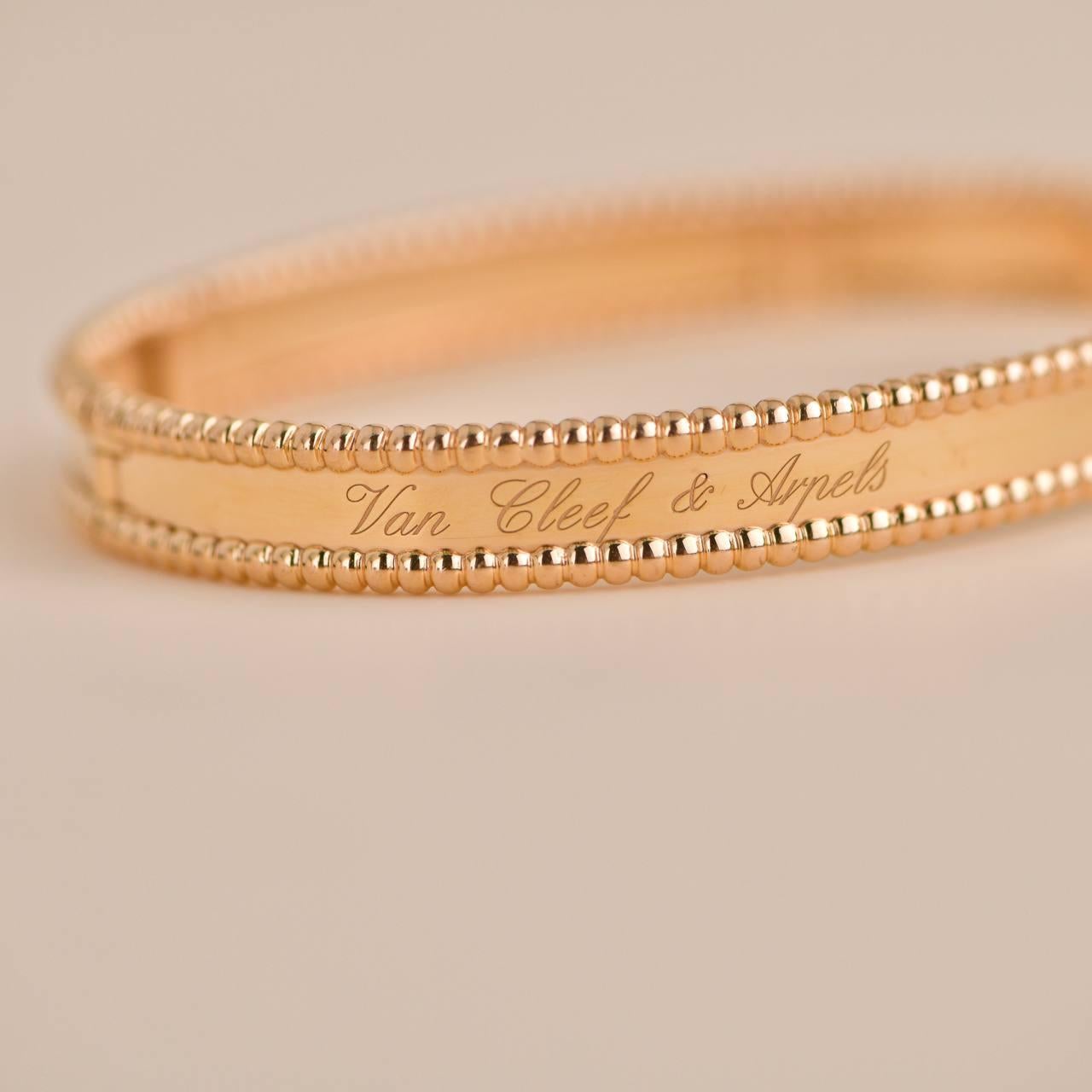 Van Cleef & Arpels Perlée Signature 18K Rose Gold Bracelet Medium Model 1