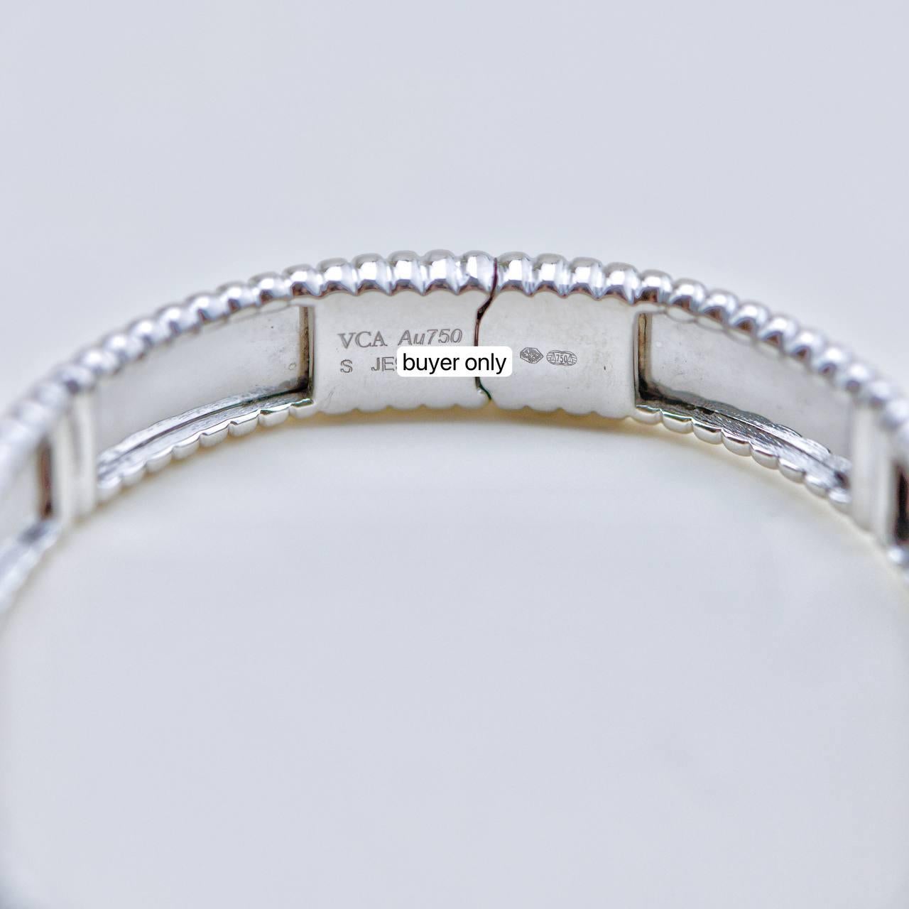 Van Cleef & Arpels Perlée Signature 18K White Gold Bracelet Size Small For Sale 3