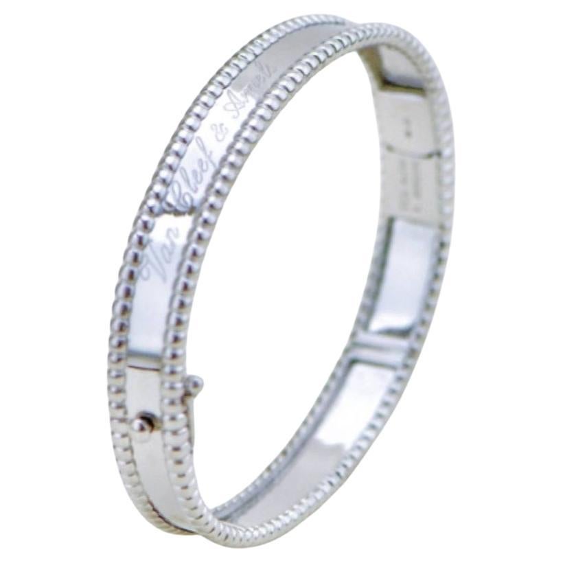 Van Cleef & Arpels Perlée Signature 18K White Gold Bracelet Size Small