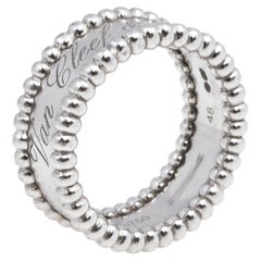 Van Cleef & Arpels Perlée Signature 18k White Gold Ring Size 48