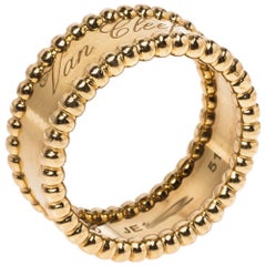 Van Cleef & Arpels Perlée Signature 18K Yellow Gold Ring Size 51