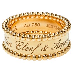 Van Cleef & Arpels Perlee Signature 18K Yellow Gold Ring Size 52