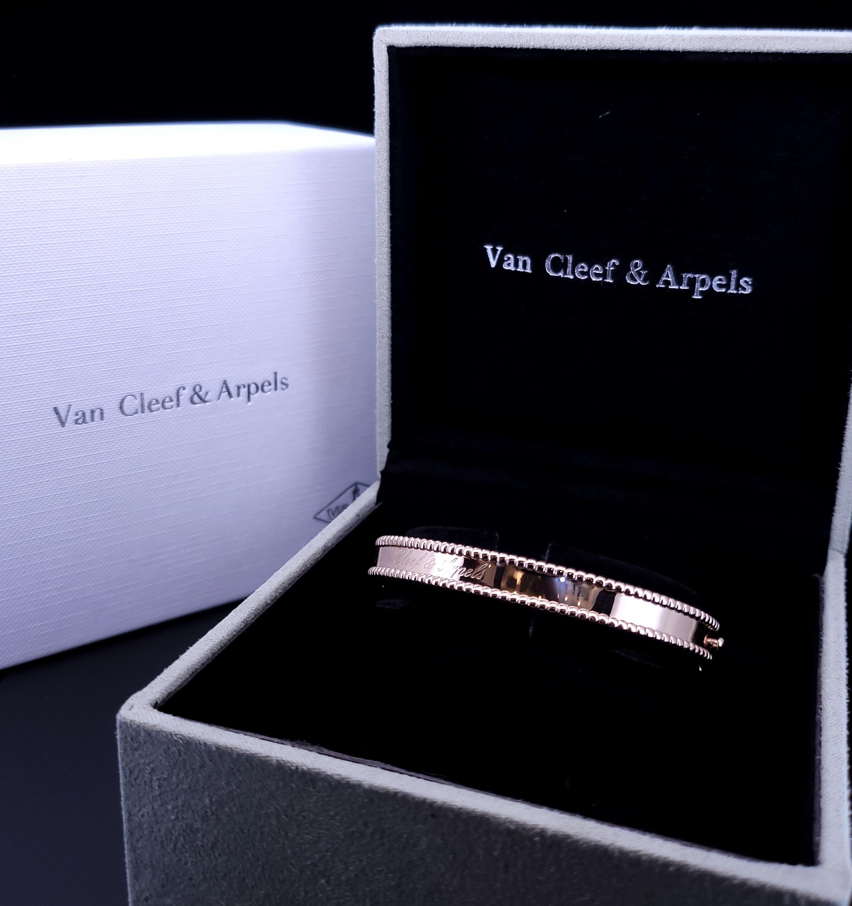 Van Cleef & Arpels Perlee Signature Bangel  Oro rosa 18K 750  Dimensione media in vendita 3