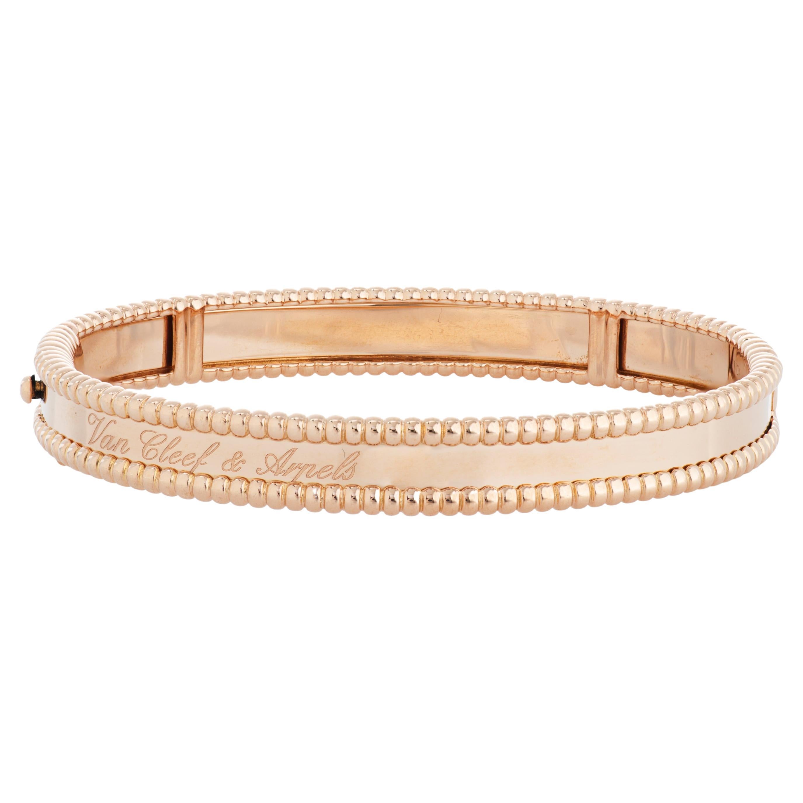 Van Cleef & Arpels Perlee Signature Bangle Bracelet in 18k Rose Gold