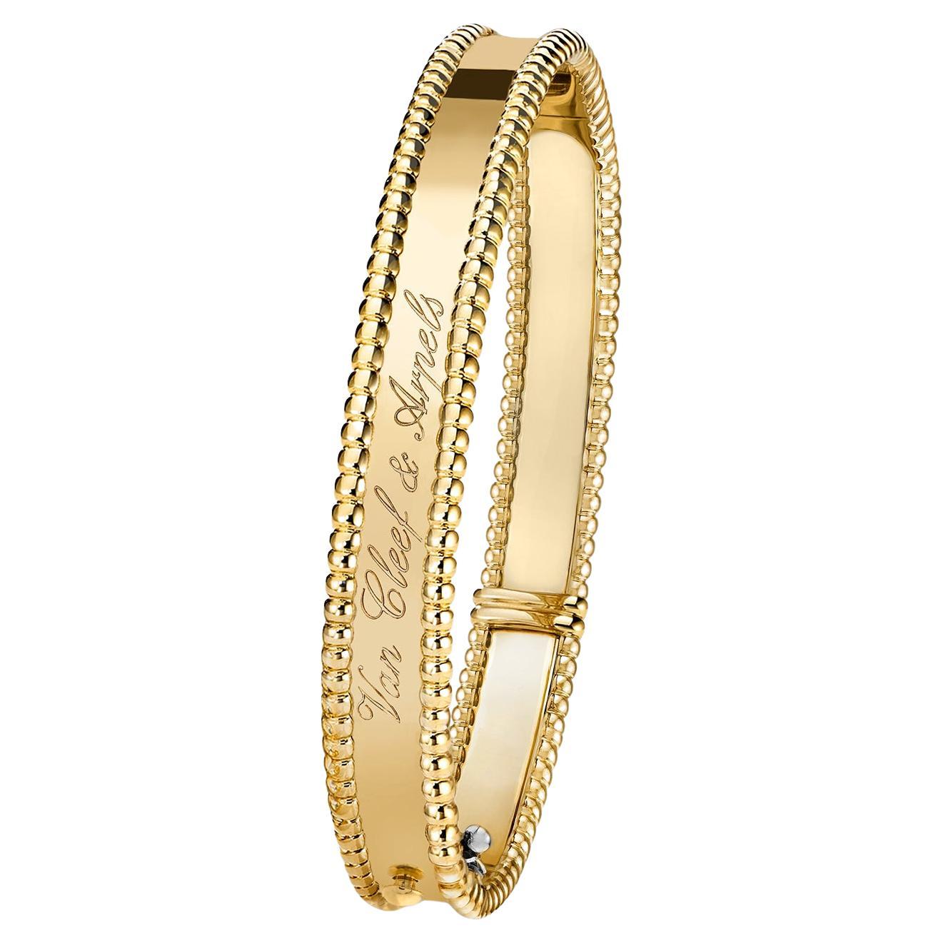 Van Cleef & Arpels Perlée Signature Bracelet 18K Yellow Gold Small Model For Sale