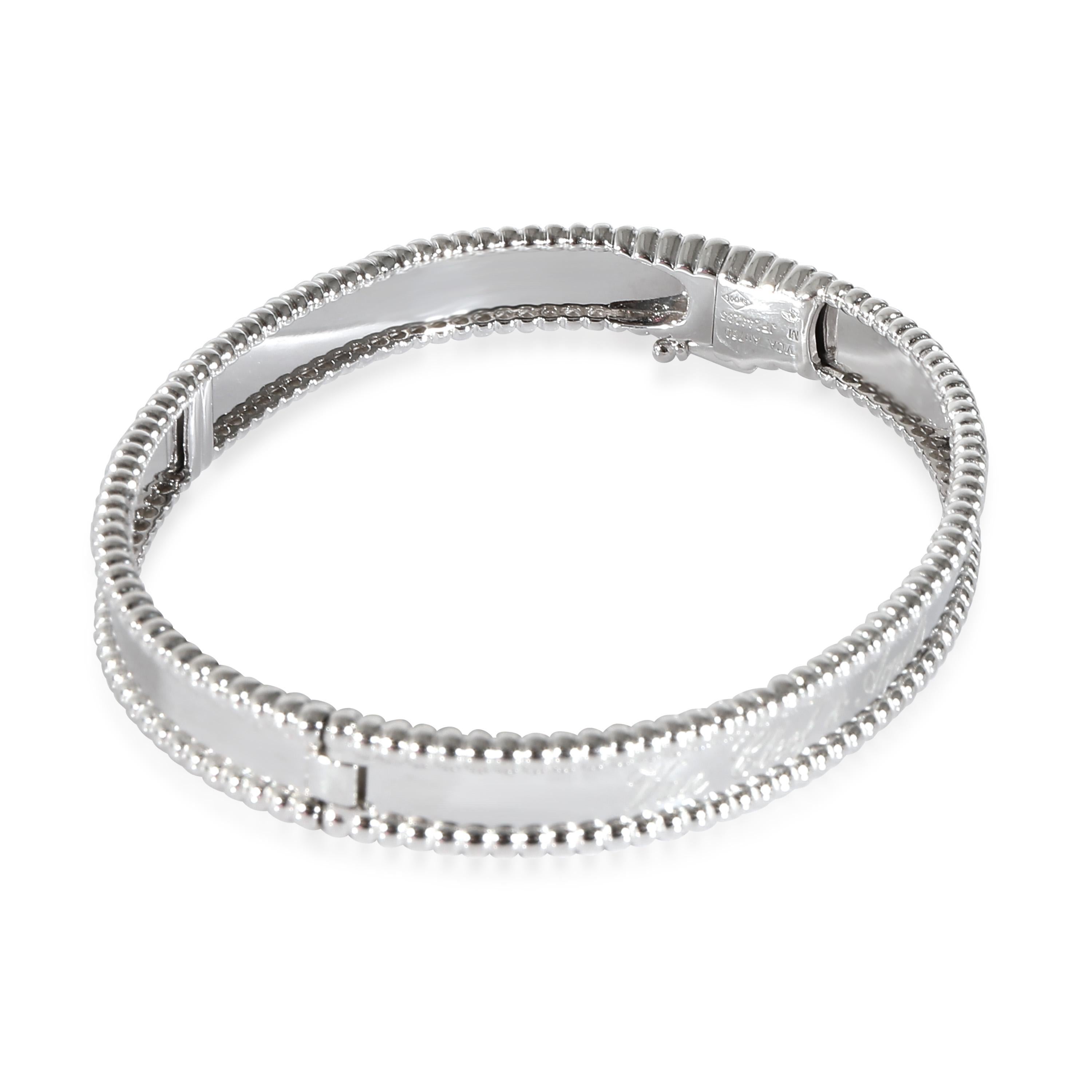 Van Cleef & Arpels Perlee Signature Bracelet in 18k White Gold In Excellent Condition In New York, NY