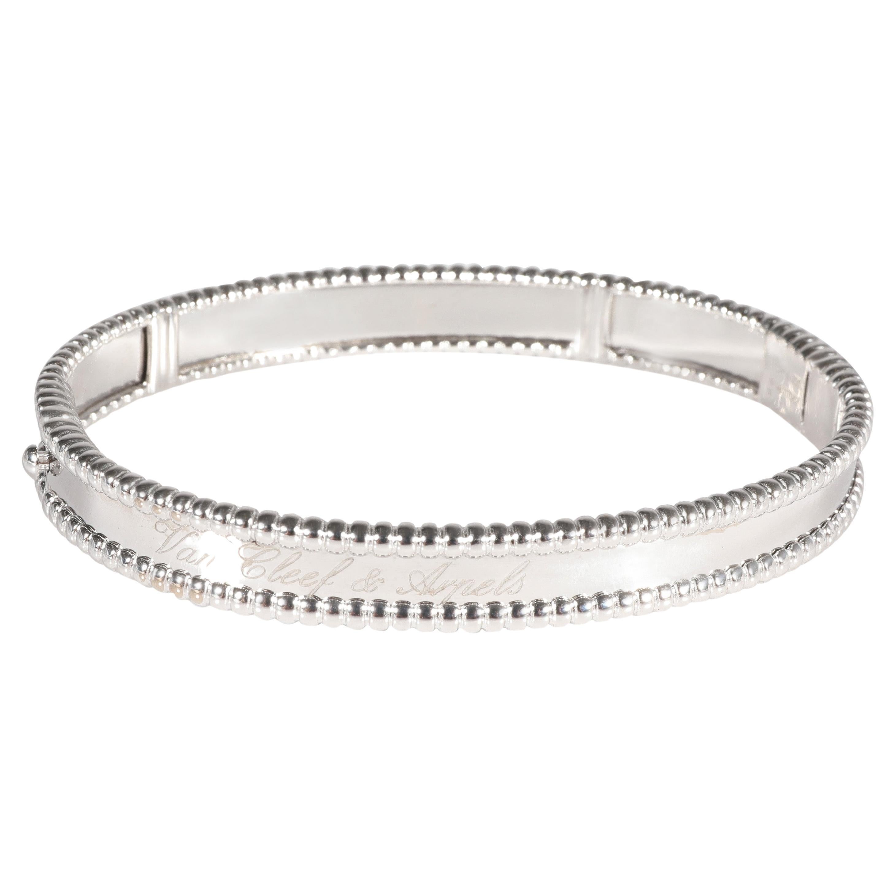 Van Cleef and Arpels Perlee Signature Bracelet in 18K White Gold, Size  Medium For Sale at 1stDibs