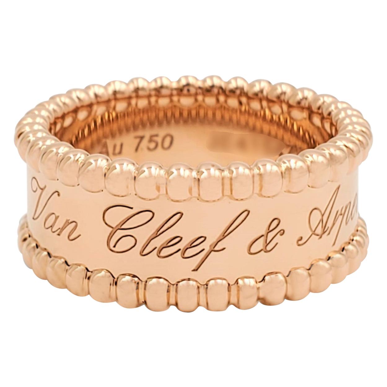 Van Cleef & Arpels 'Perlée Signature' Rose Gold Ring