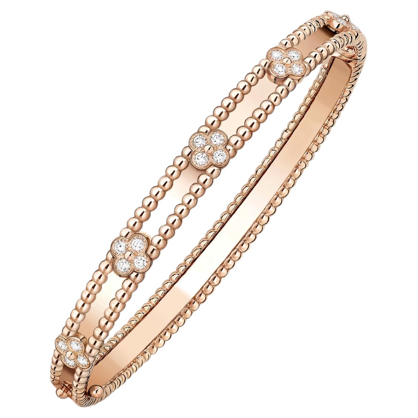 Van Cleef & Arpels Pulsera Perlee Dulces Tréboles Modelo Pequeño Oro Rosa 18K