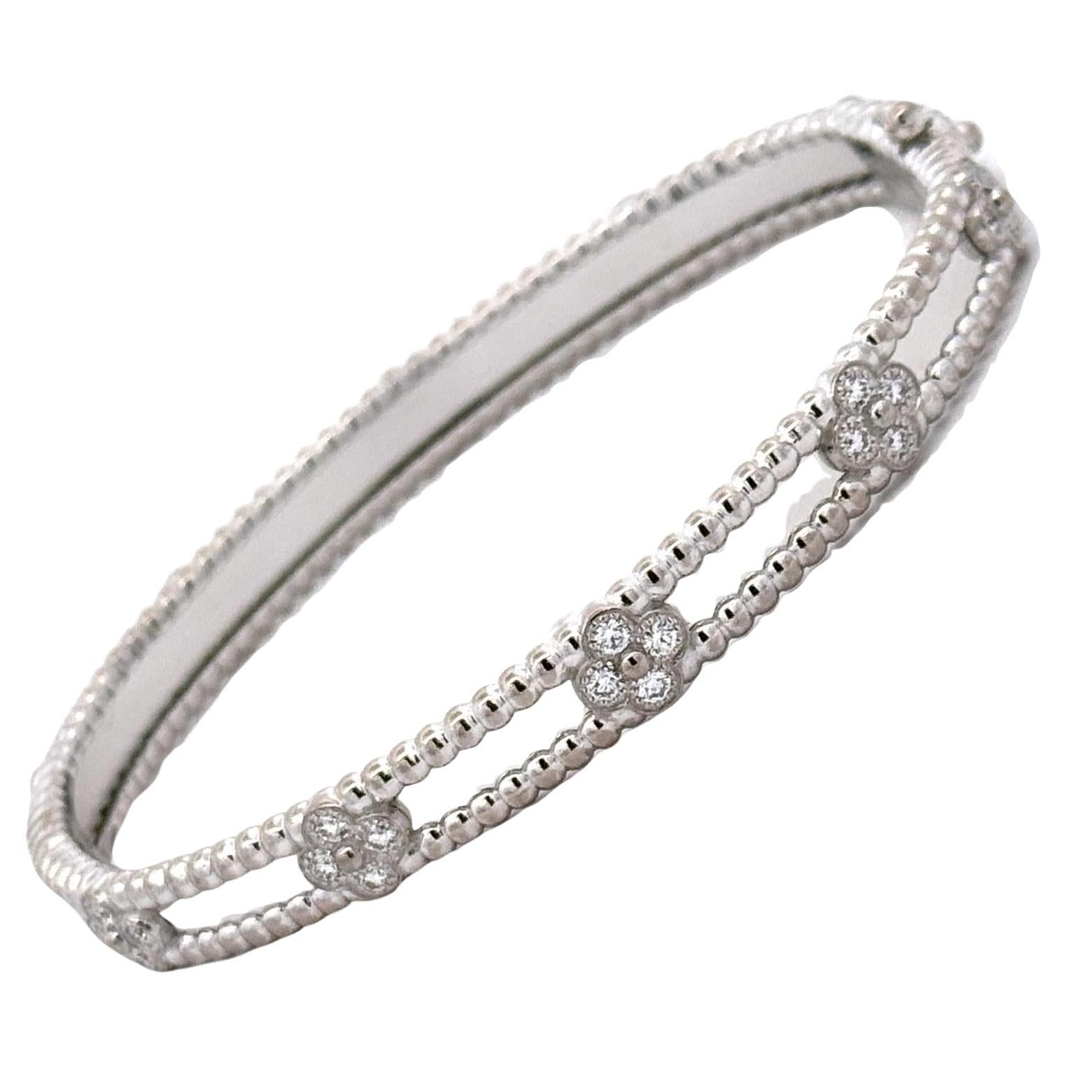Van Cleef & Arpels Bracelet Perlée Sweet Clovers Diamant or blanc 18K