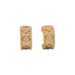 Van Cleef & Arpels Perlée Yellow Gold and Diamond Earrings