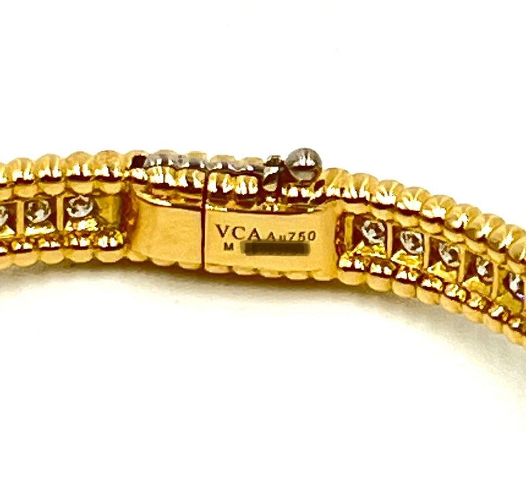 Van Cleef and Arpels Perlée Yellow Gold Diamond Bracelet, Size Small at  1stDibs