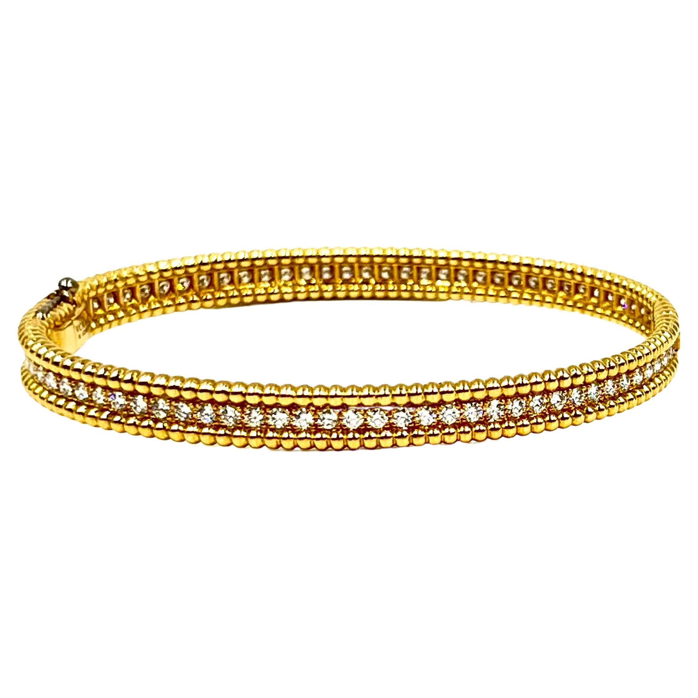 Van Cleef & Arpels Perlée Yellow Gold Diamond Bracelet, Size Small