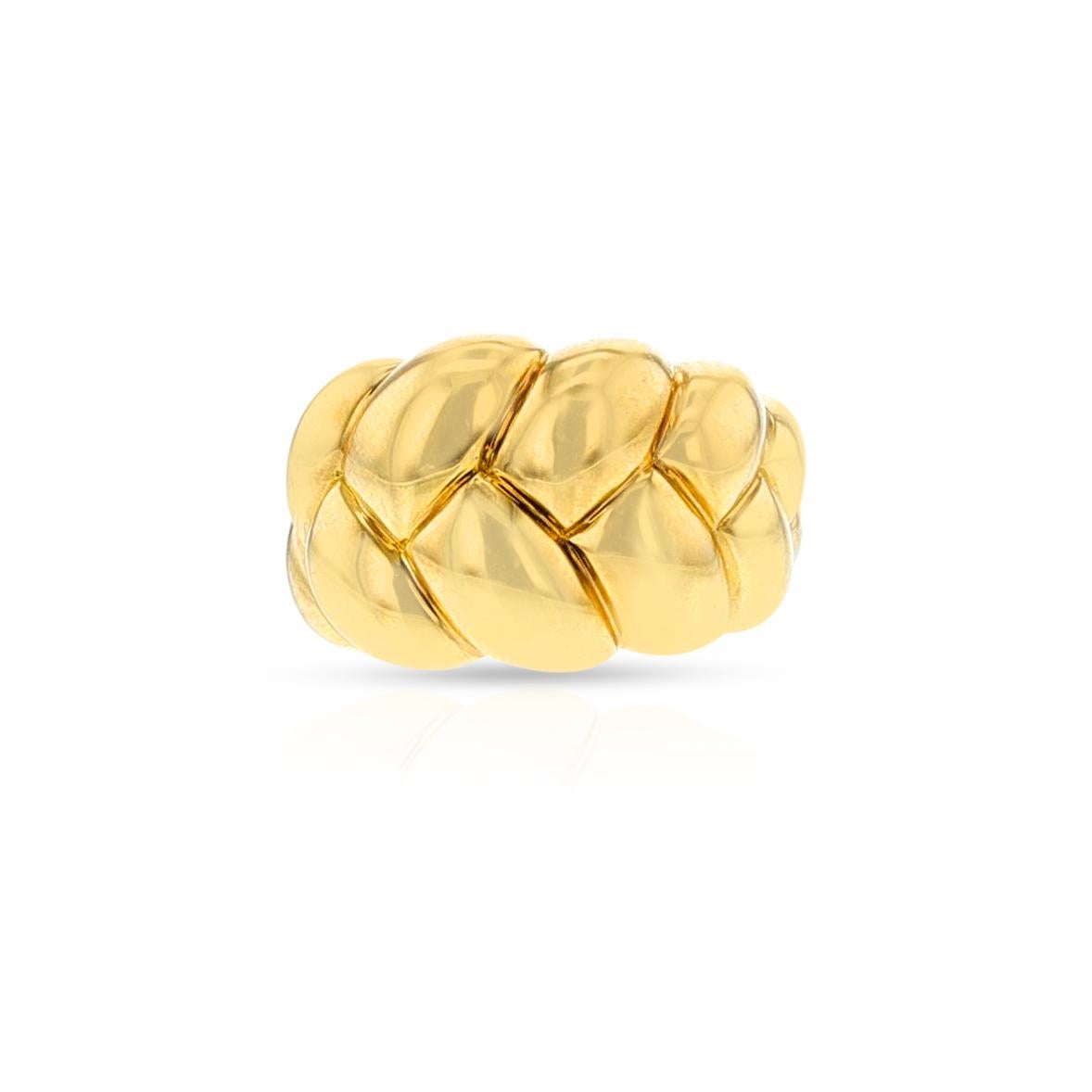 Van Cleef & Arpels (Péry et Fils) Gold Rope Bombe Ring, 18k For Sale 1