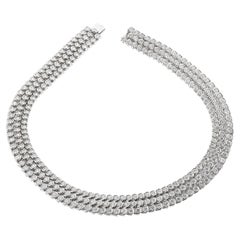Van Cleef & Arpels Pery et Fils Diamant-Halskette mit drei Linien, 18k