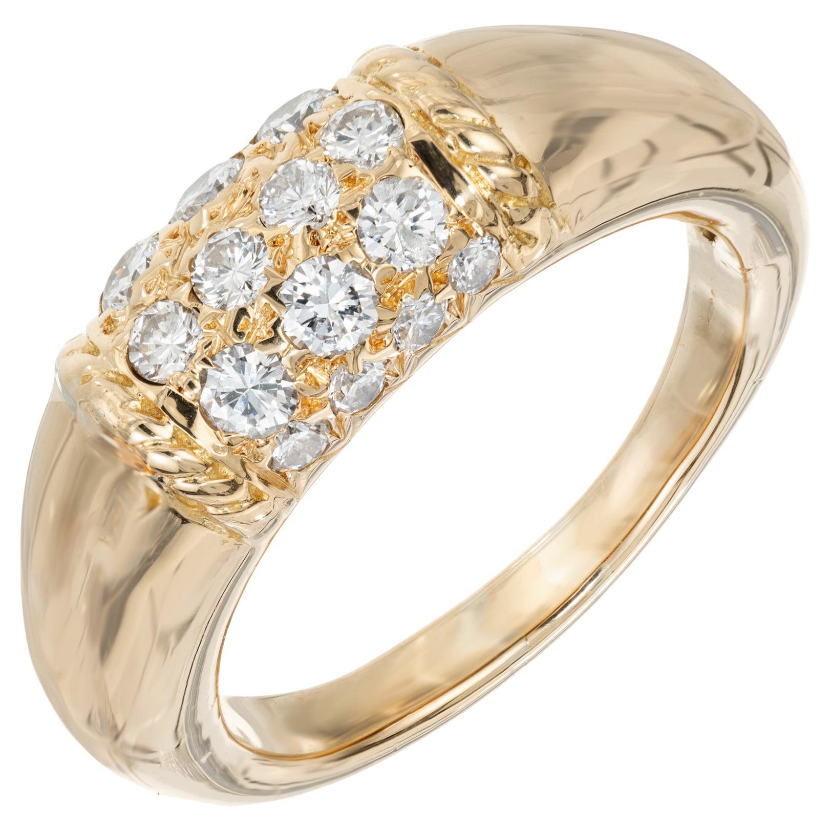 Van Cleef & Arpels Philippine Diamond Dome Yellow Gold Ring For Sale