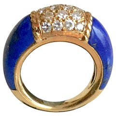 Van Cleef & Arpels Philippine Ring, 18 Carat Gold Diamonds and Lapis Lazuli