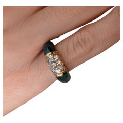 Van Cleef & Arpels Philippine Ring Chrysoprase Diamonds 18K Gold Vintage