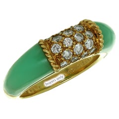 VAN CLEEF & ARPELS Philippines Diamond Green Chalcedony Yellow Gold Ring