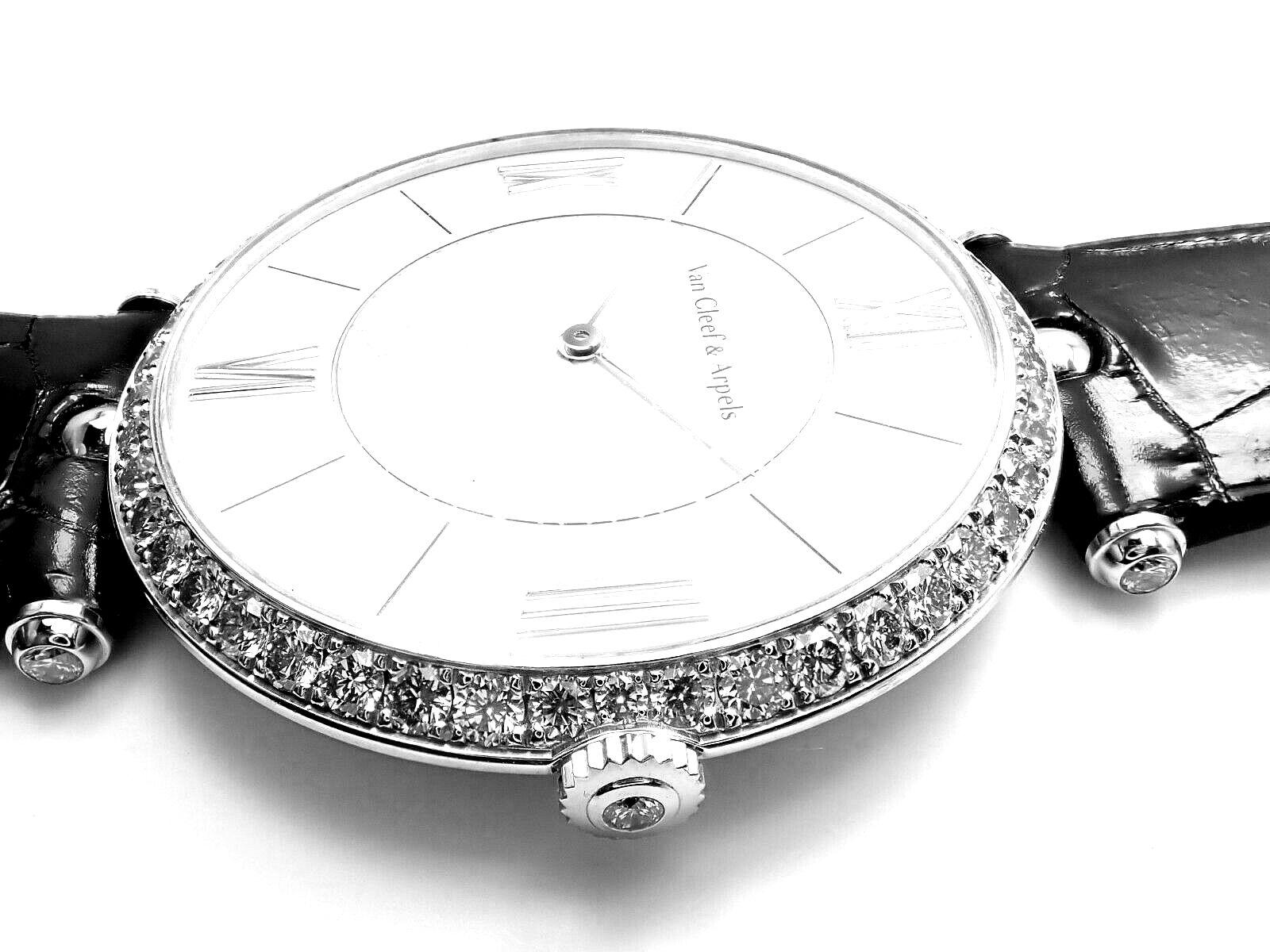 Van Cleef & Arpels Pierre Arpels Diamant-Armbanduhr aus Weißgold für Damen oder Herren im Angebot
