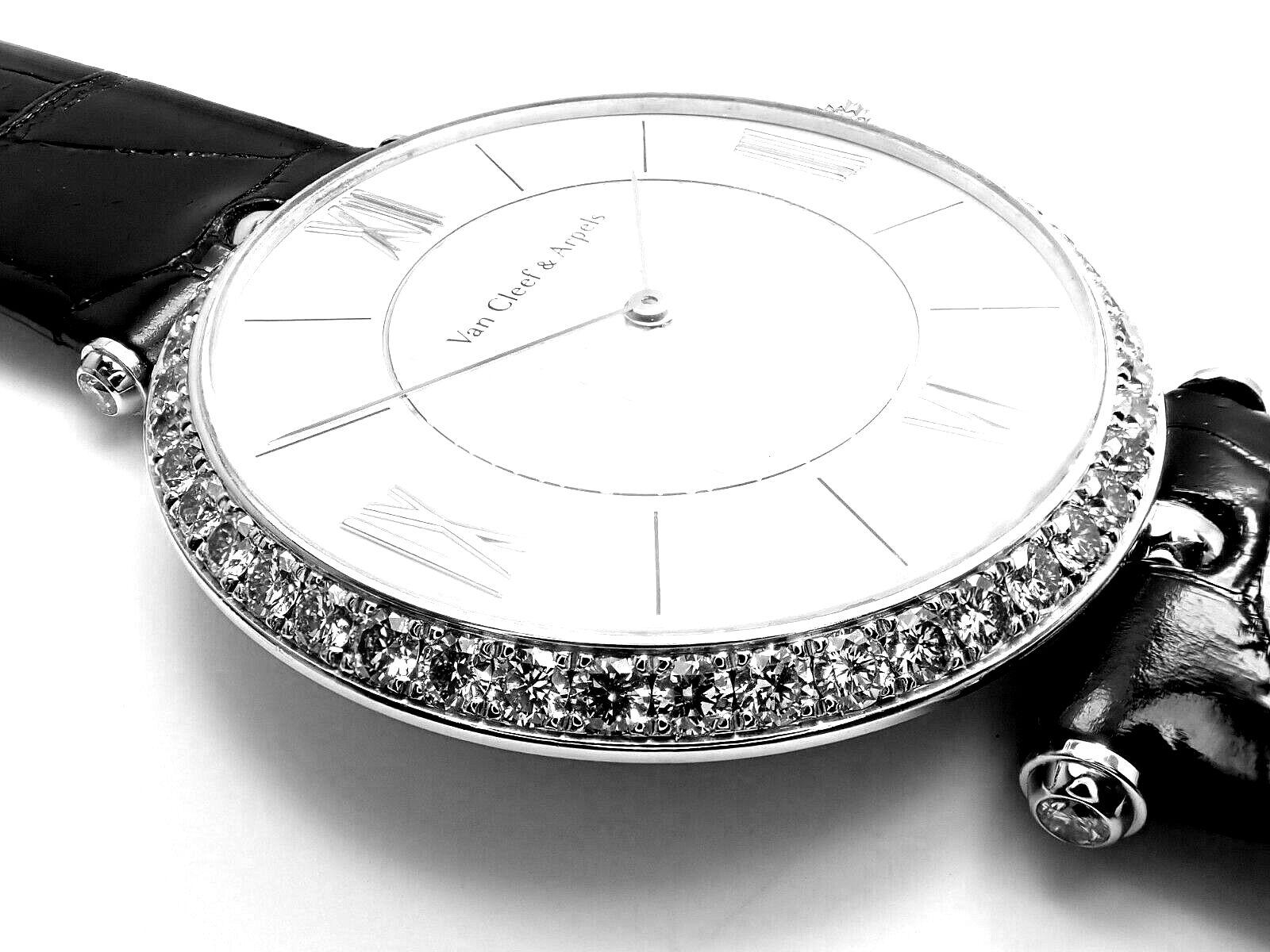 Van Cleef & Arpels Pierre Arpels Diamond White Gold Wristwatch In Excellent Condition For Sale In Holland, PA