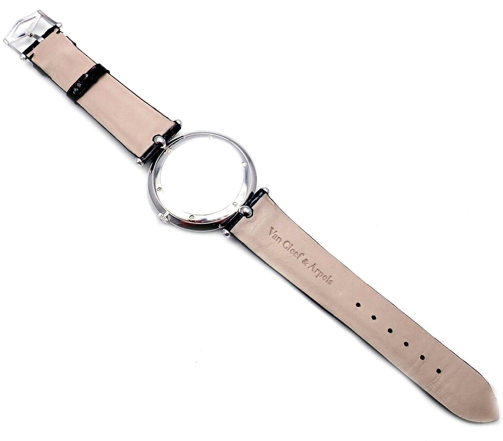 Van Cleef & Arpels Pierre Arpels Diamond White Gold Wristwatch For Sale 1